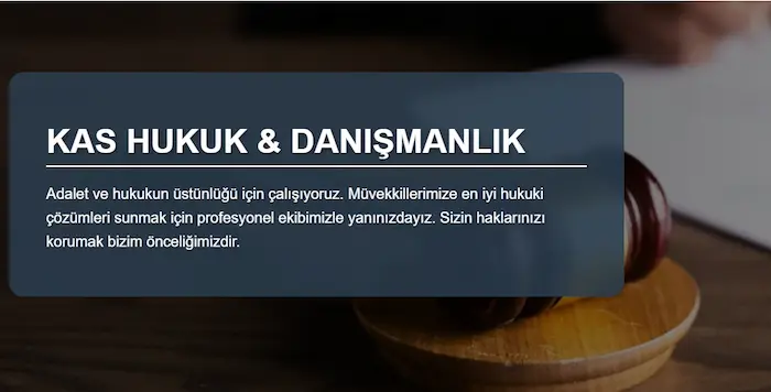 Kas Hukuk Avukatlık Bürosu Web Sitesi Görseli